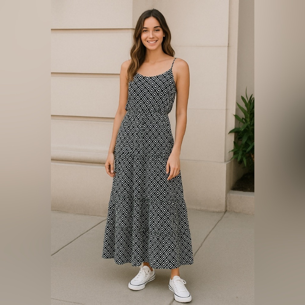 ✨ MICHAEL Michael Kors Maxi Dress – Green, White & Black, - Picture 14 of 14